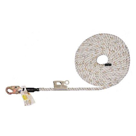 Super Anchor Safety 25ft Value 5/8" 3-Strand Lifeline w/Snaphook +No. 4015-M Integral Adjuster. Retail Box 4023-25M